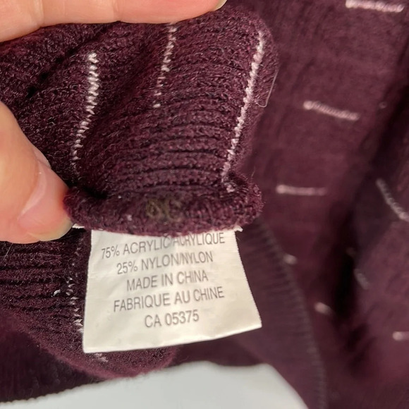 JOSEPH & FEISS Mens Purple 90’s Vibe Grandpa Crewneck Sweater Textured Knit M - Picture 9 of 12